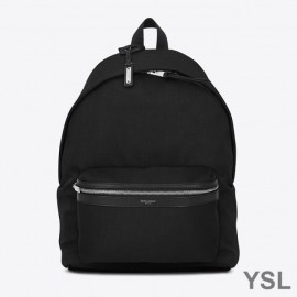 YSL City Backpack In Canvas Black