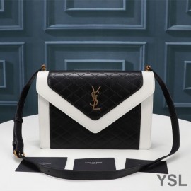 YSL Gaby Satchel In Quilted Lambskin Black And White